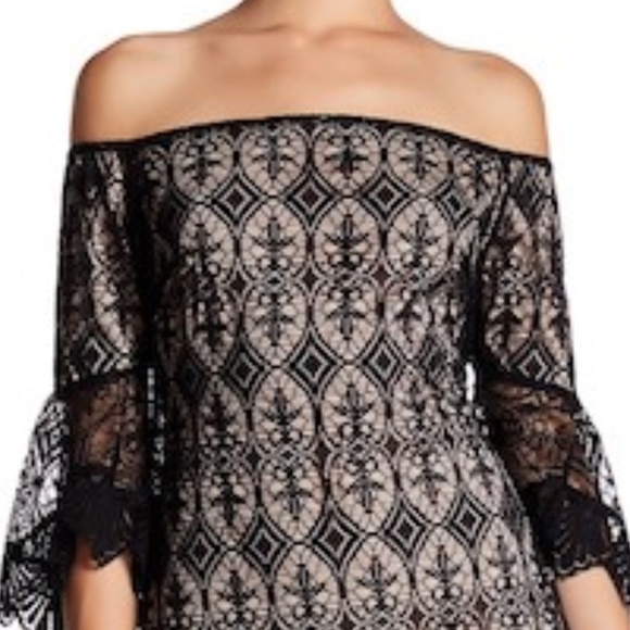 Sharagano Off-Shoulder Lace Dress 22W - Picture 3 of 6